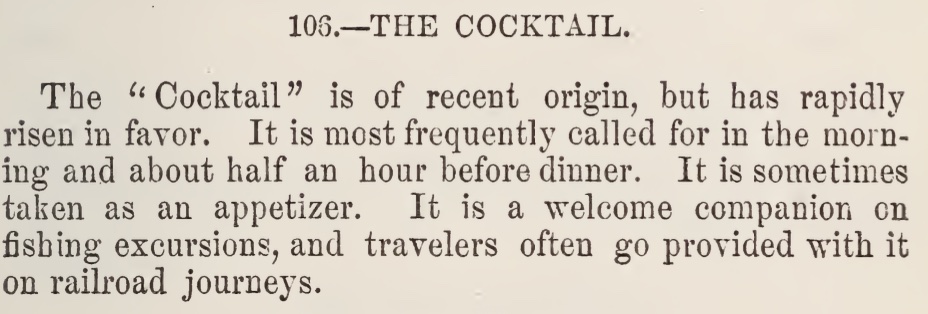 definizione di cocktail nel 1869 - Haney’s Steward & Barkeeper’s Manual di Jesse Haney