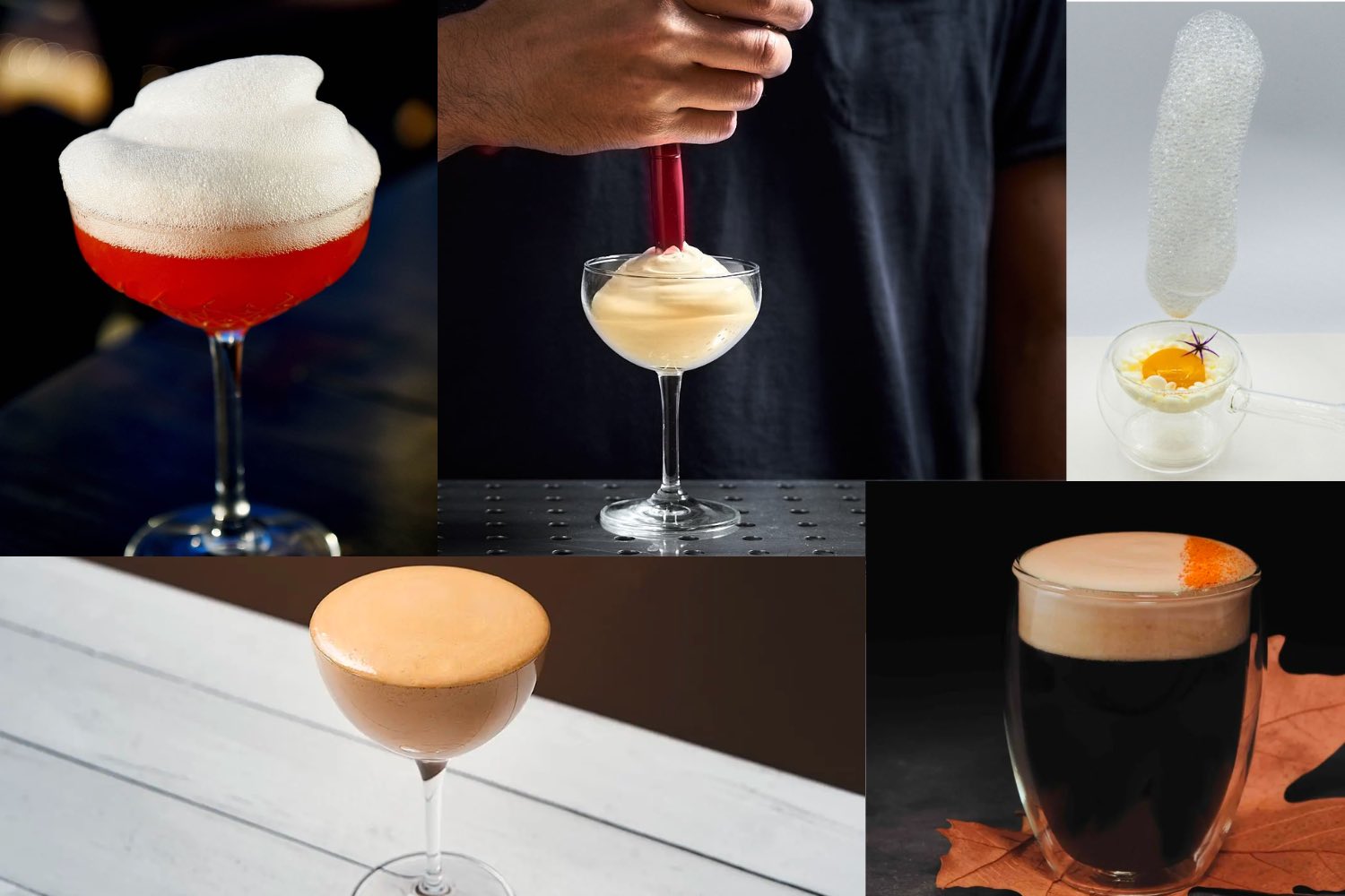 una raccolta di schiume per cocktail