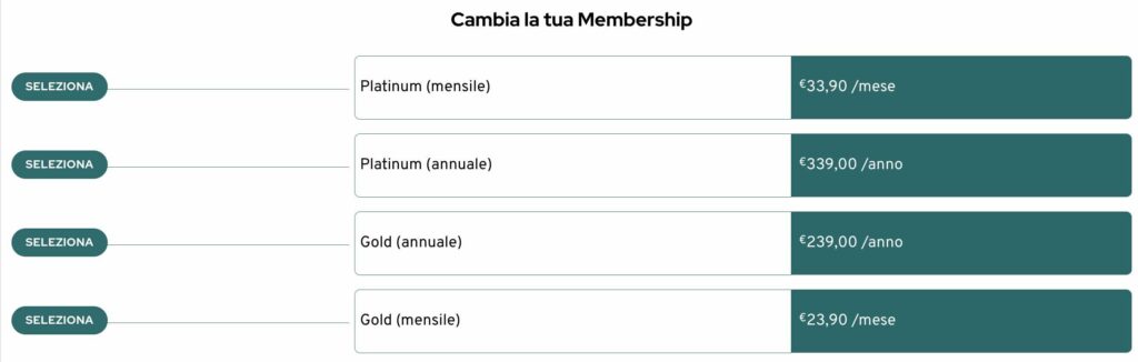 terzo step del cambio abbonamento